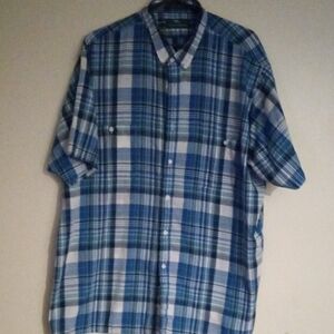 Men's Blue Plaid Shirt